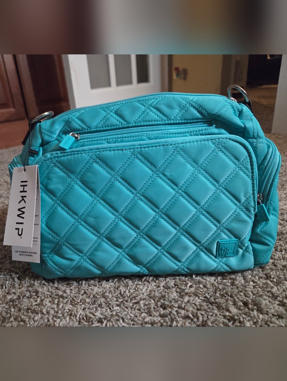 Quilted Crossbody IHKWIP Bag in Teal